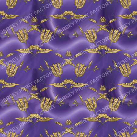 Royal Purple & Gold Tulip Pattern
