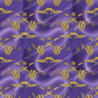 Royal Purple & Gold Tulip Pattern