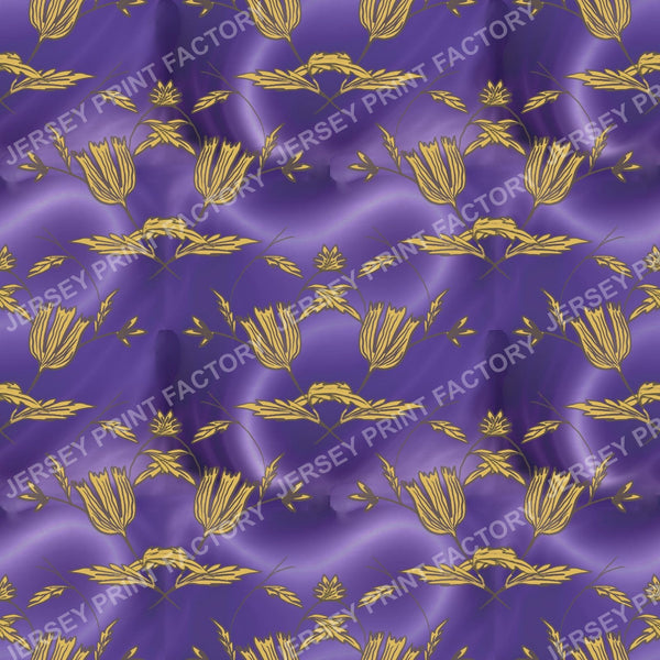 Royal Purple & Gold Tulip Pattern