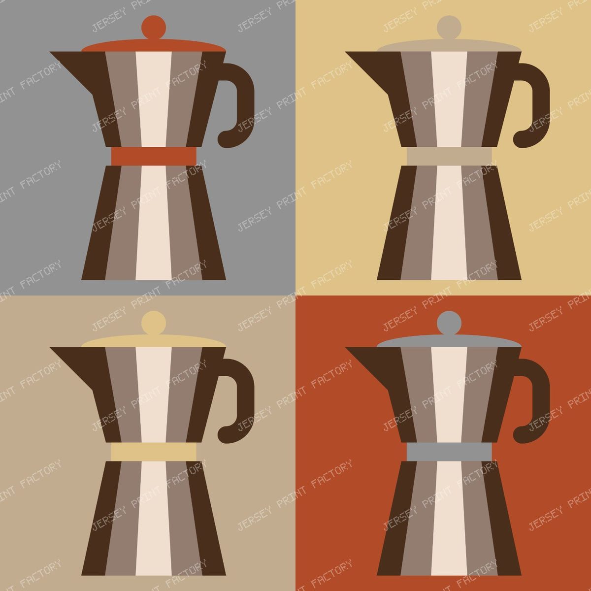 Coffee Pot, Moka Pot, Pop Art, Colorful Squares