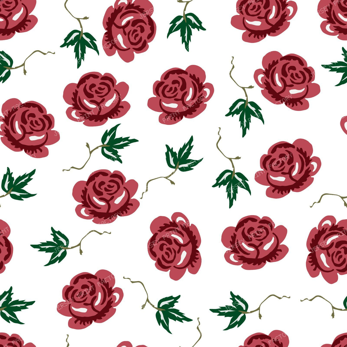 Blue Roses, Blue Flowers, Floral Pattern, Leaves, Boho — Red 2