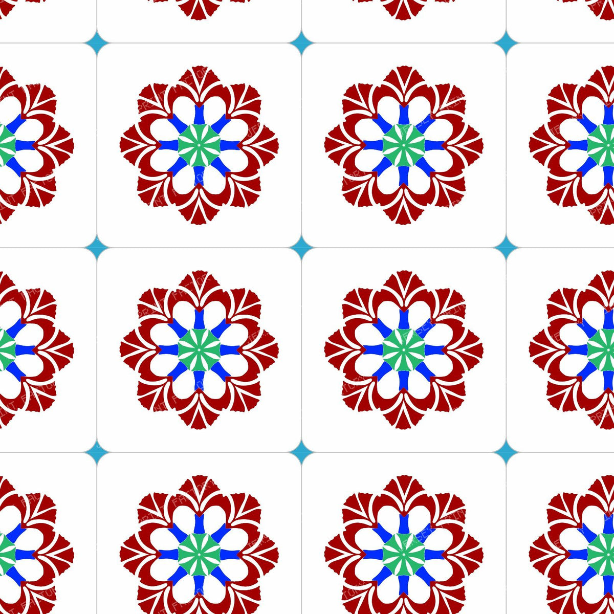 Iznik Carnation Tiles White