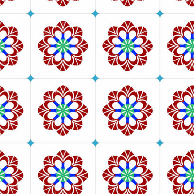 Iznik Carnation Tiles White