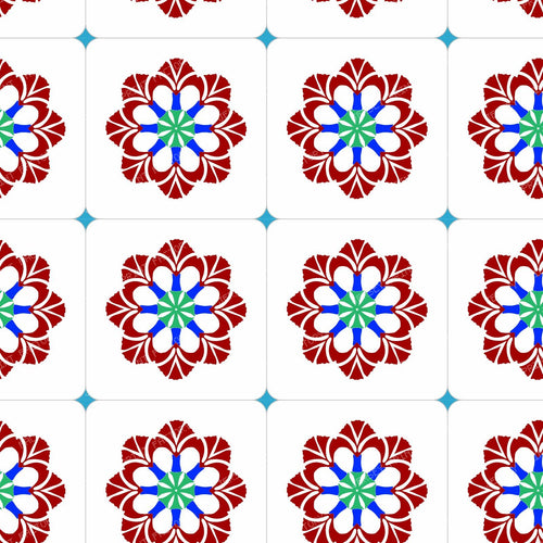 Iznik Carnation Tiles White