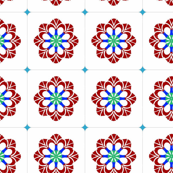 Iznik Carnation Tiles White