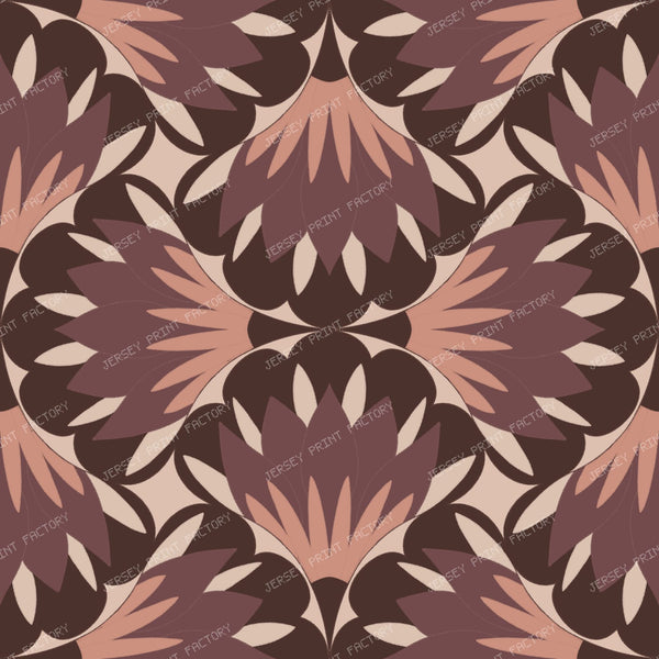 Art Decor Floral Geometric in Blush and Burgundy