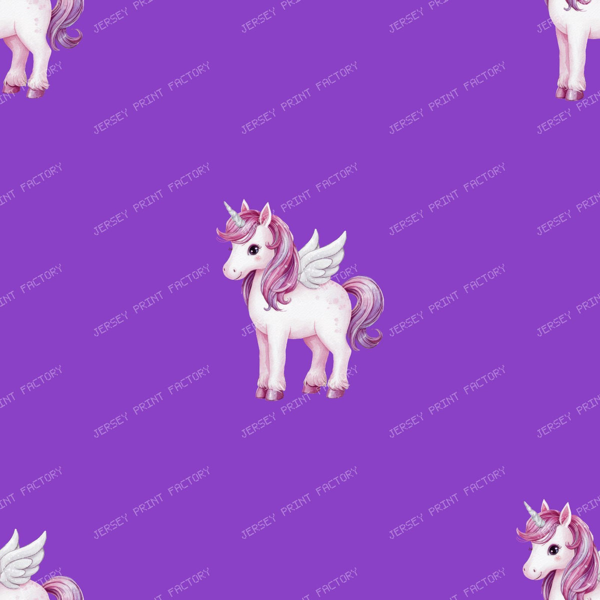 Flying unicorn on turquoise — Purple