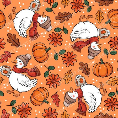 Cozy Autumn Goose in Orange