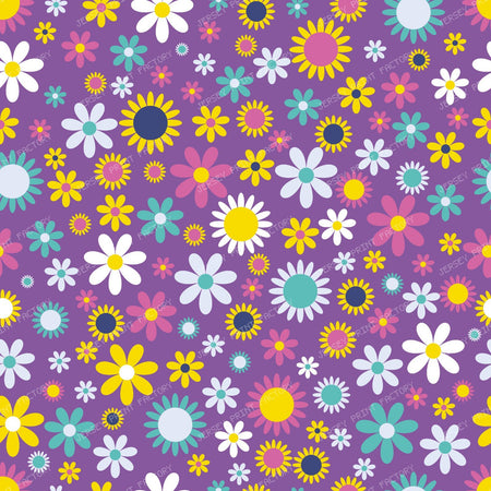 Colorful Flowers, Retro Flowers, Floral Pattern — Colorful 7