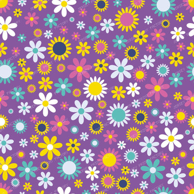 Colorful Flowers, Retro Flowers, Floral Pattern — Colorful 7