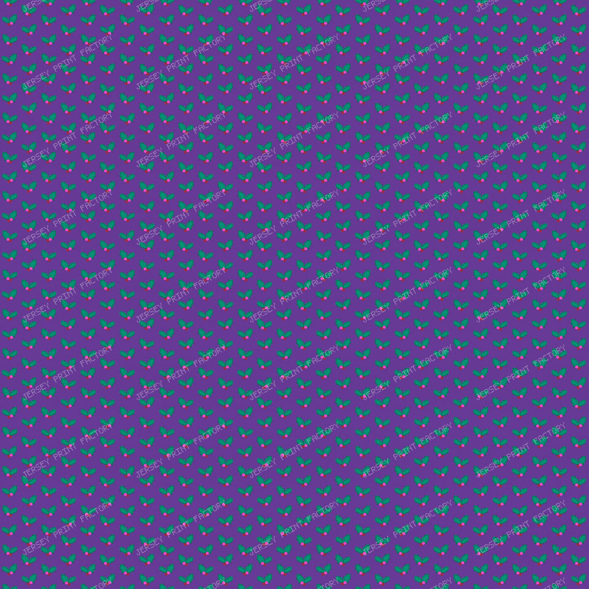 Christmas Holly on Purple