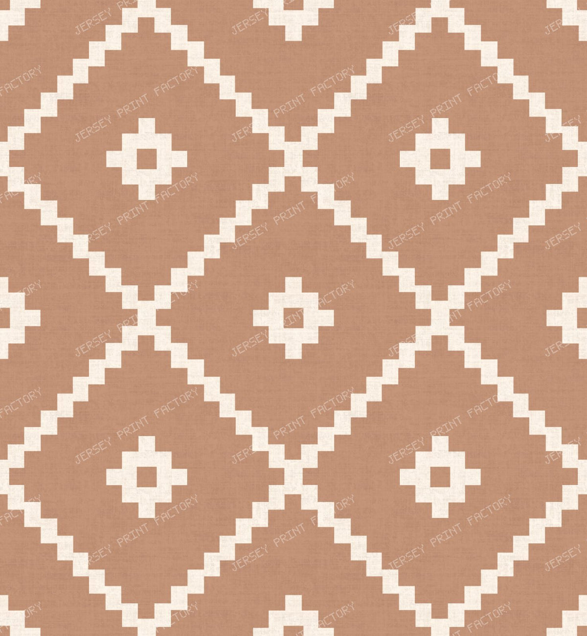 Southwestern Tribal Geometric - Rustic Aztec Diamonds - Terracotta Clay