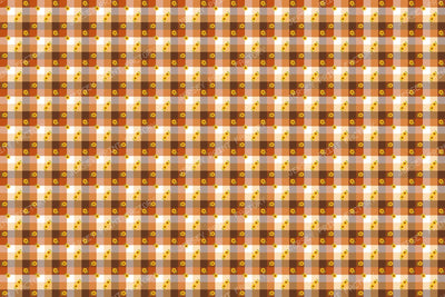 Rustic sunflowers on rust buffalo check pattern
