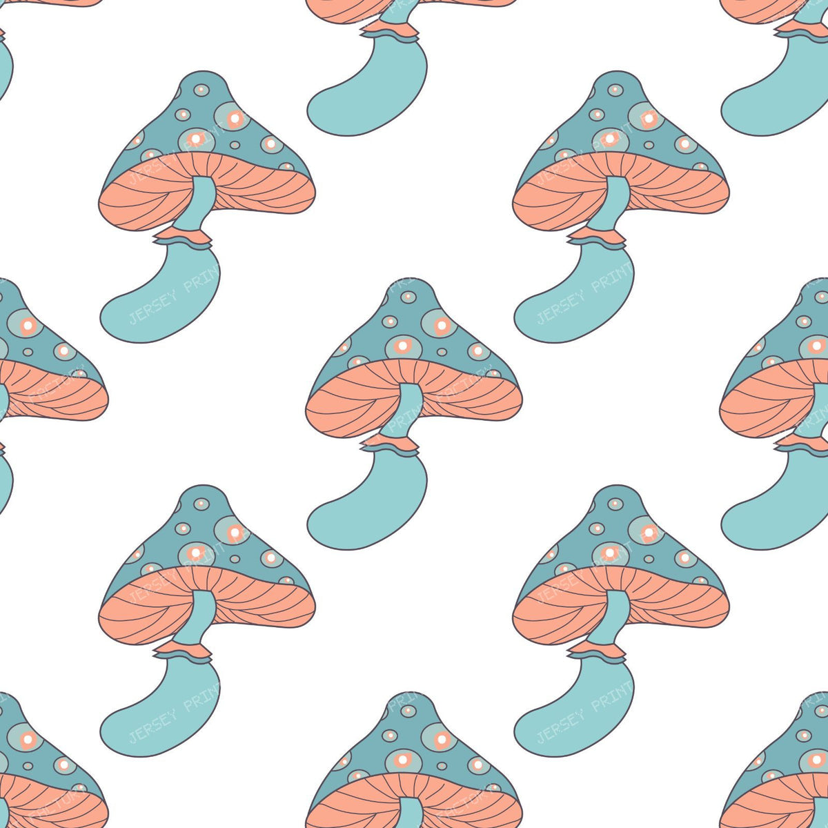 Blue Mushrooms, Pattern Of Mushrooms, Spotted Mushrooms