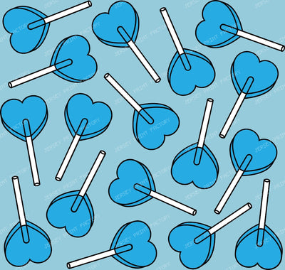 Blue Lollipops, Heart Lollipops, Lollipop Pattern — Blue 14