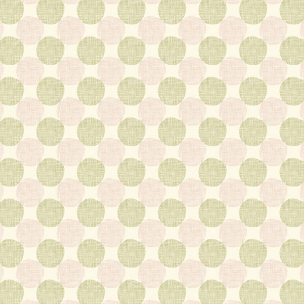 Textured Polka Dots - Pink and Olive