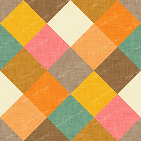 Retro Diamond Tile  Mustard Sage
