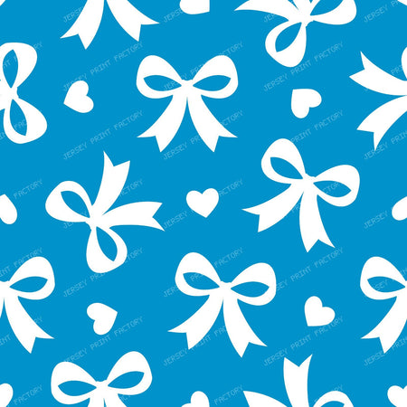 Bow Pattern, Coquette Bow, Ribbon, Cute Bow, White Bow, Hearts, Black — Blue 3