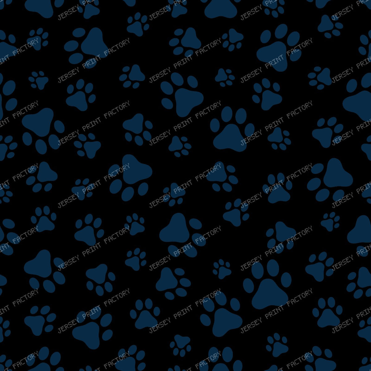 Pattern Of Paws, Dog Paws, Black and White — Navy Blue 2