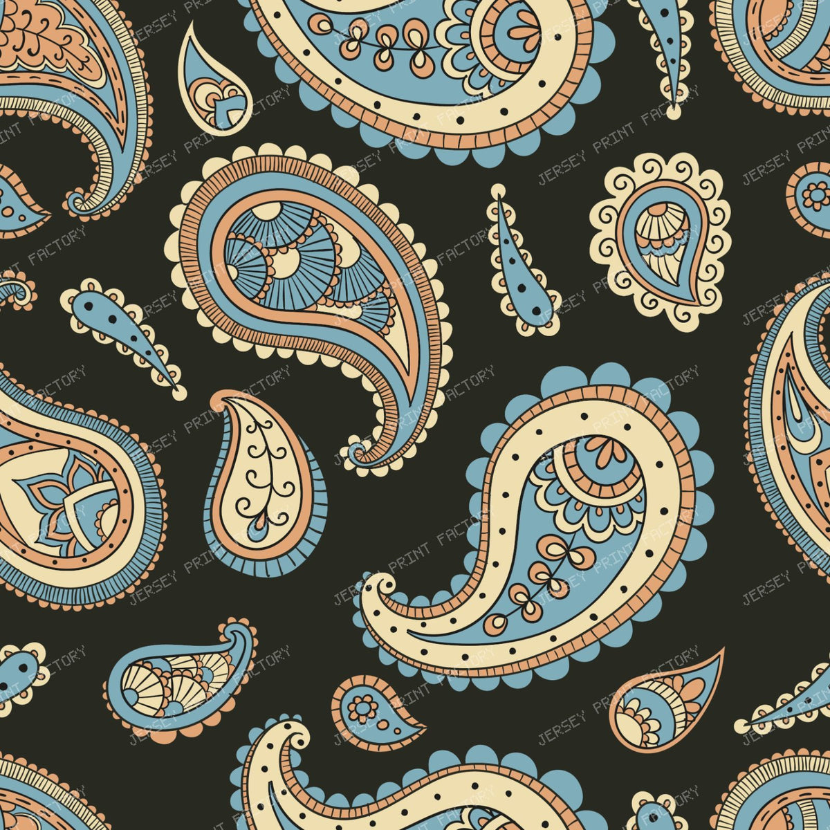 Blue Paisley, Persian Paisley, Paisley Pattern — Colorful 10