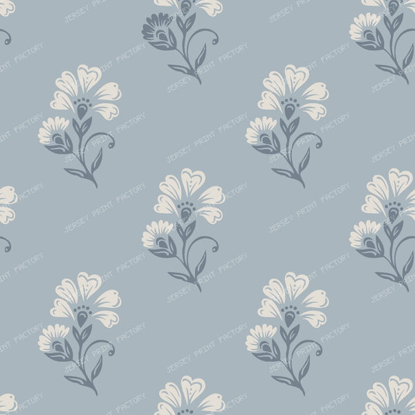 Beatrice   3 Colour Block Print   Soft Blue