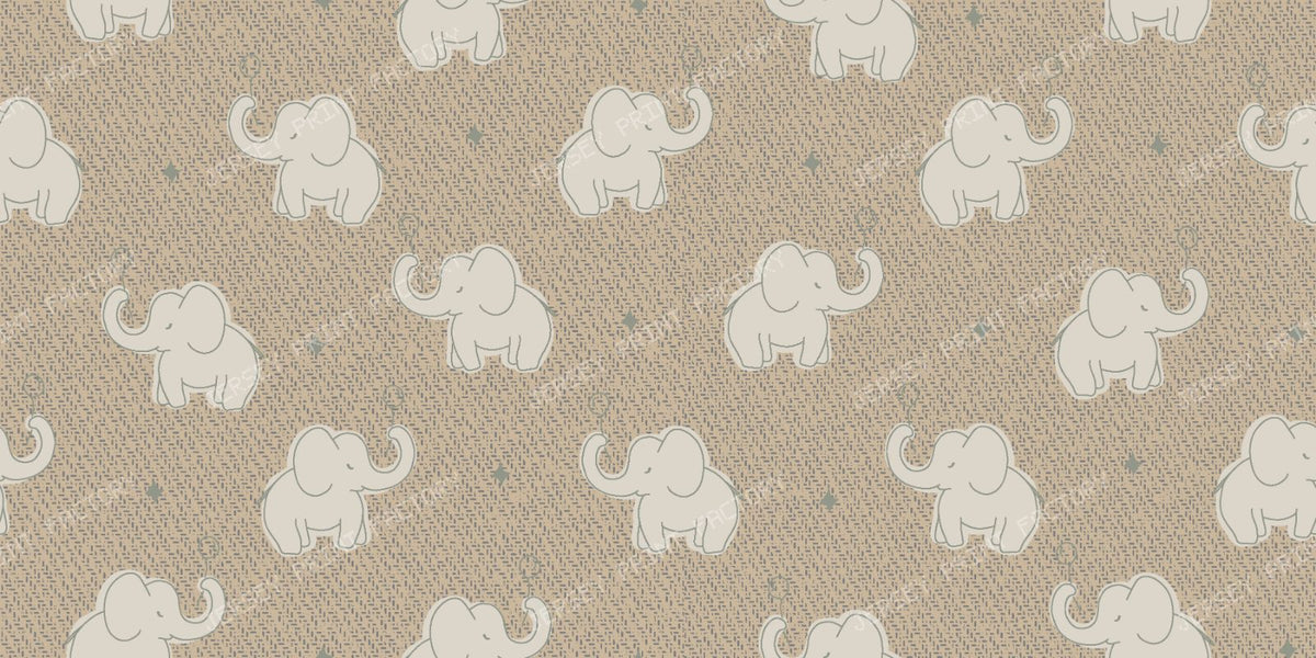 Baby elephant Gender neutral Modern nursery — tan & cream