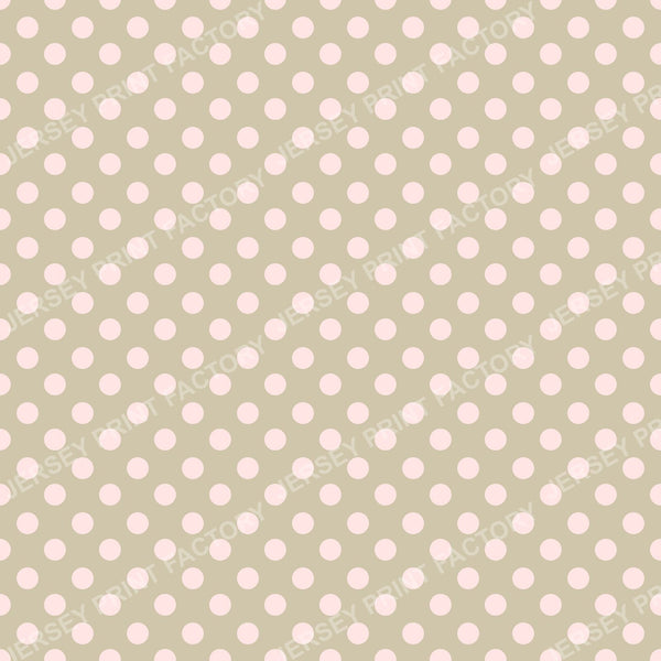 Soft pink polka dots on khaki - coordinate ideal