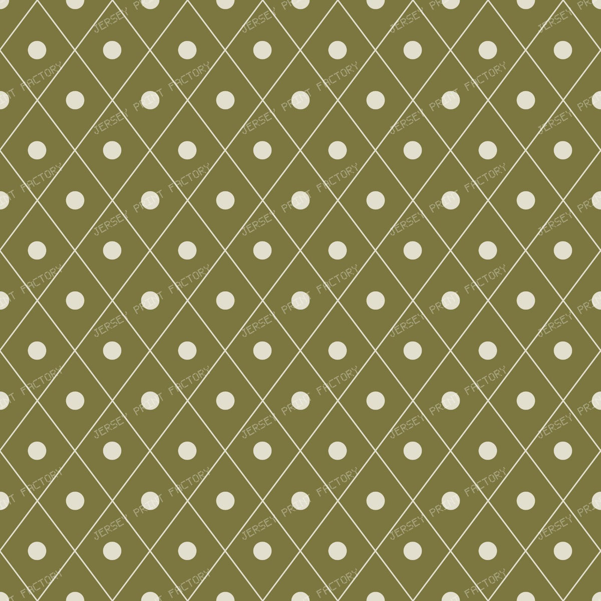 Blue Diamond Pattern, Argyle, Polka Dots, Geometric Pattern — Olive Green