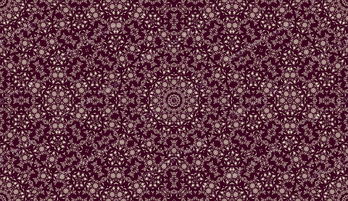 Wine Damask Medallion