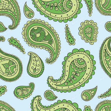 Blue Paisley, Persian Paisley, Paisley Pattern — Colorful 12