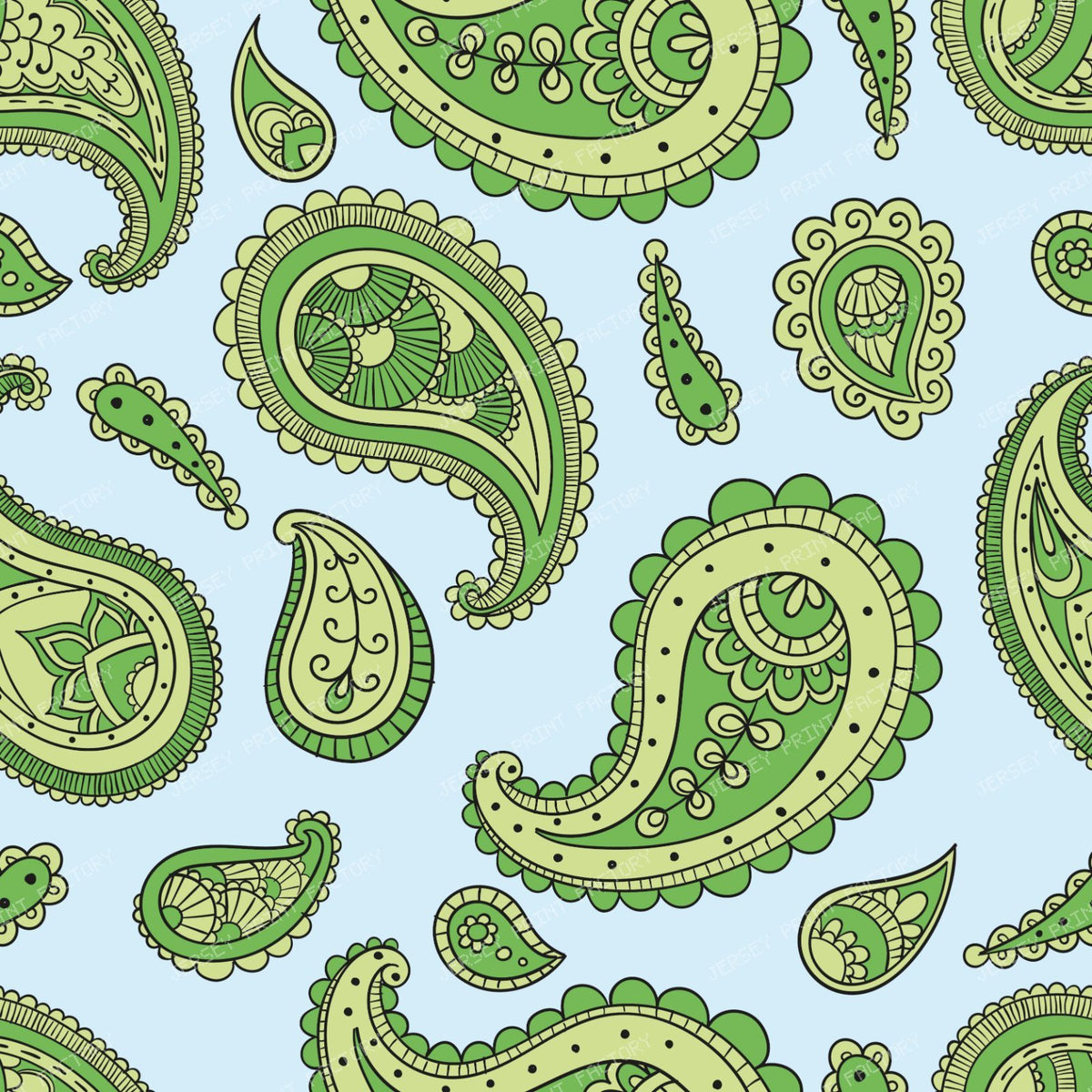 Blue Paisley, Persian Paisley, Paisley Pattern — Colorful 12