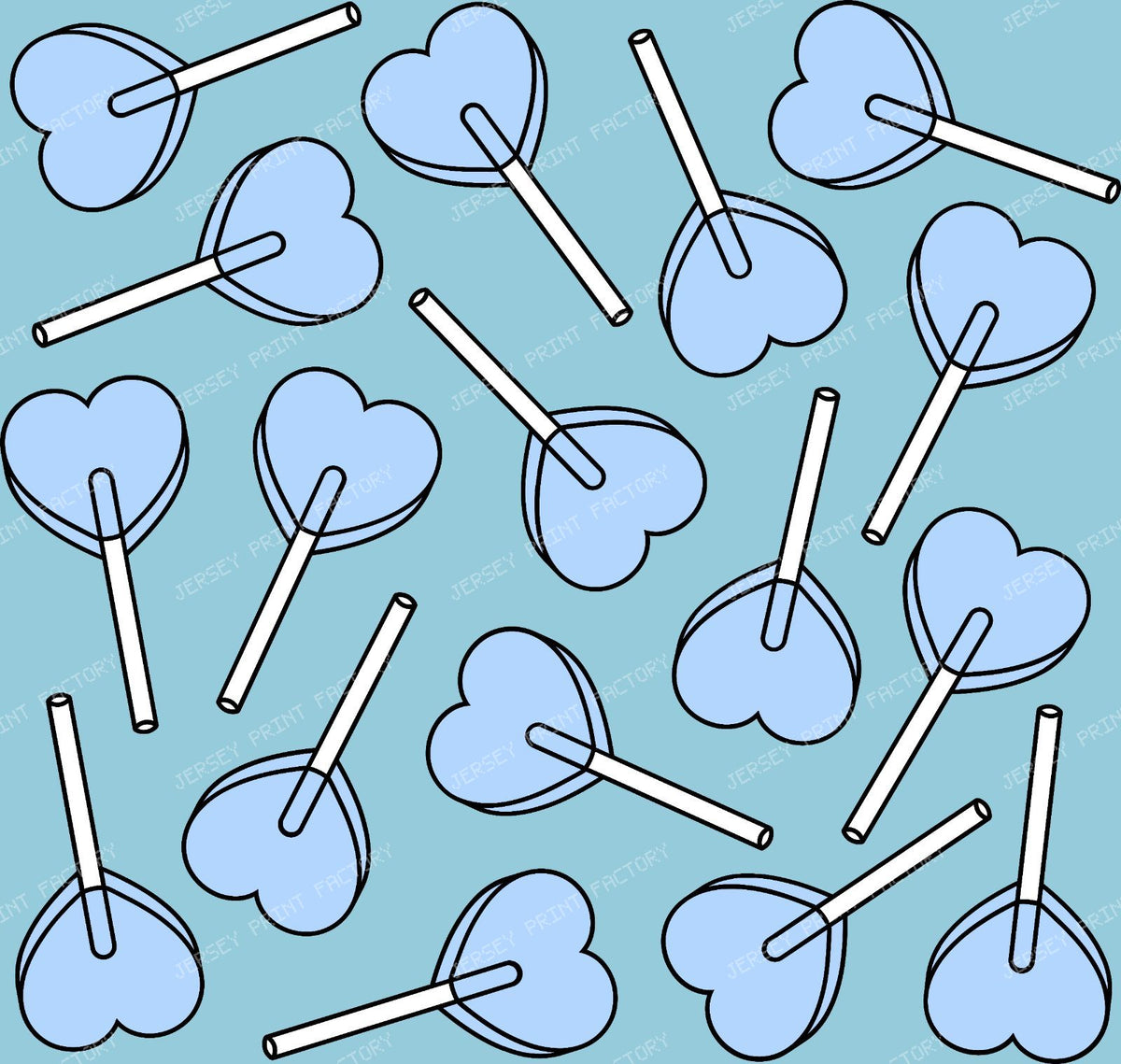 Blue Lollipops, Heart Lollipops, Lollipop Pattern — Blue 2