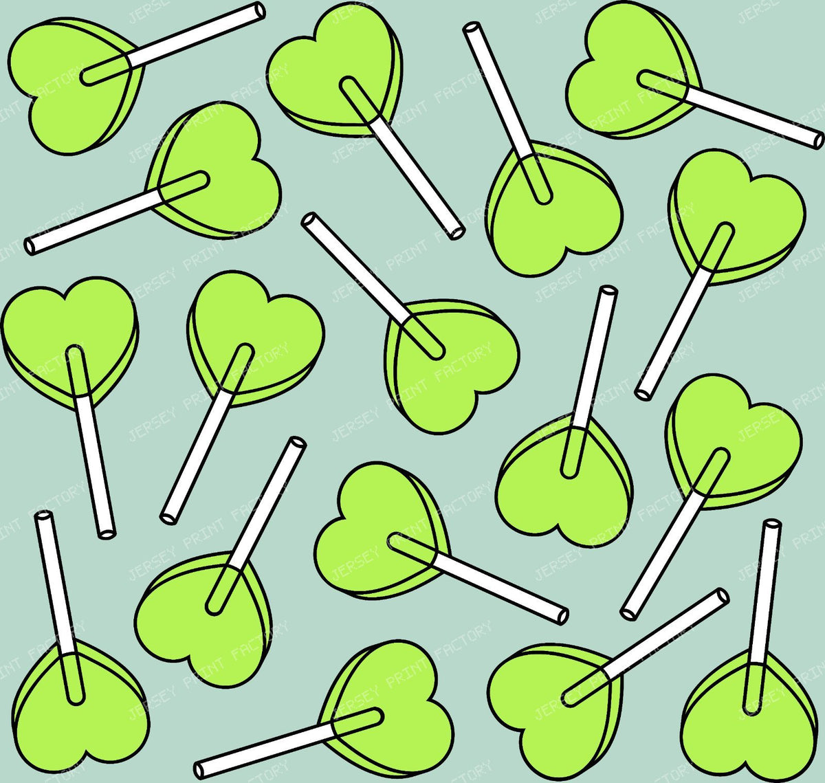 Blue Lollipops, Heart Lollipops, Lollipop Pattern — Green 2