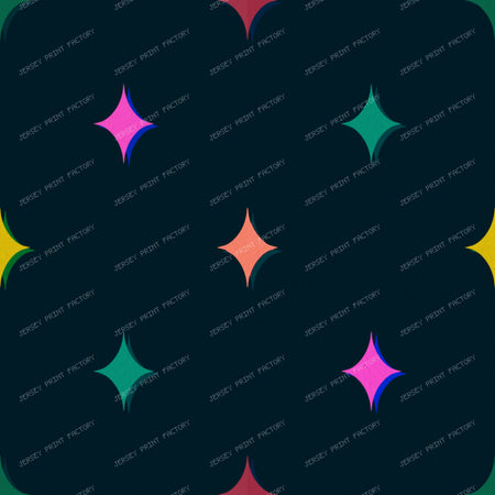 Colourful sparkle stars on Purple — Deep Blue Black