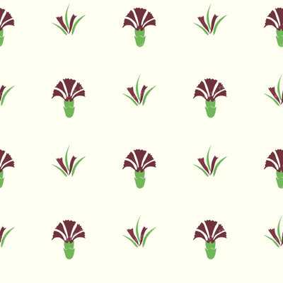 Iznik Carnation Block Prints - White - Medium