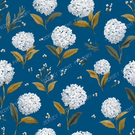 Painterly White Hydrangea Flower Leaf