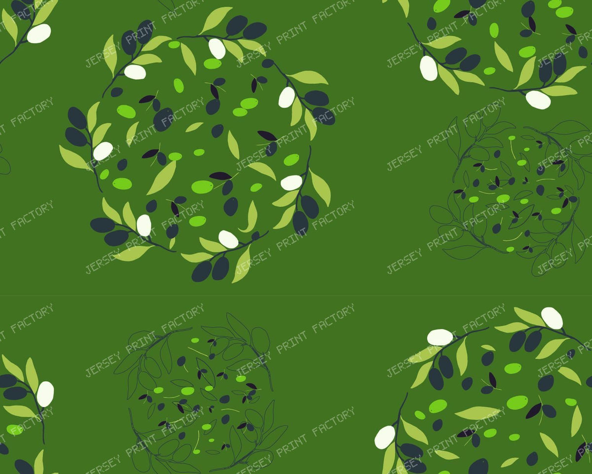 Olives Garlands on Green