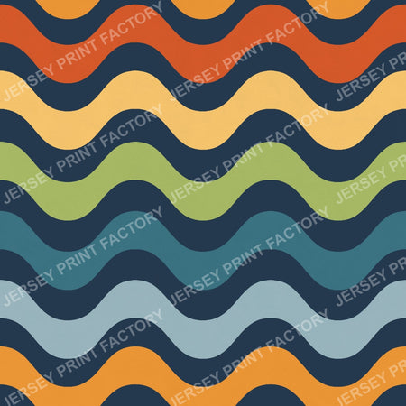 Friendly Halloween Wavy Stripe Coordinate in  Navy