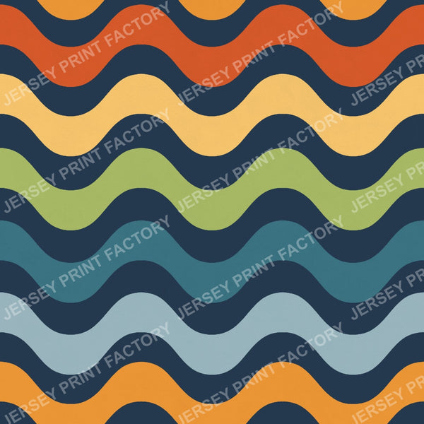 Friendly Halloween Wavy Stripe Coordinate in  Navy