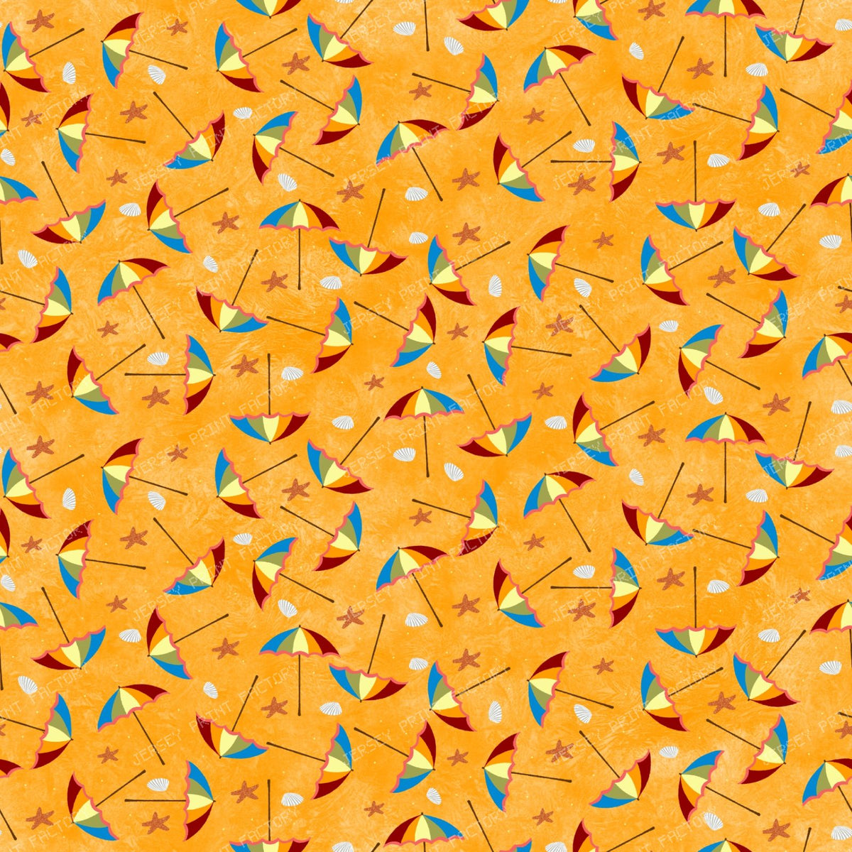 Ditzy Beach Umbrellas on Orange