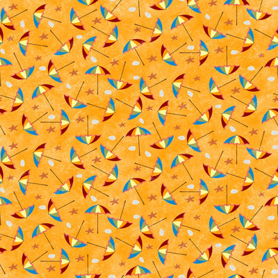 Ditzy Beach Umbrellas on Orange