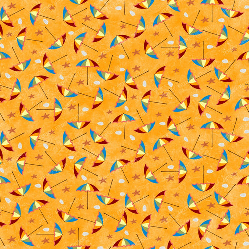 Ditzy Beach Umbrellas on Orange