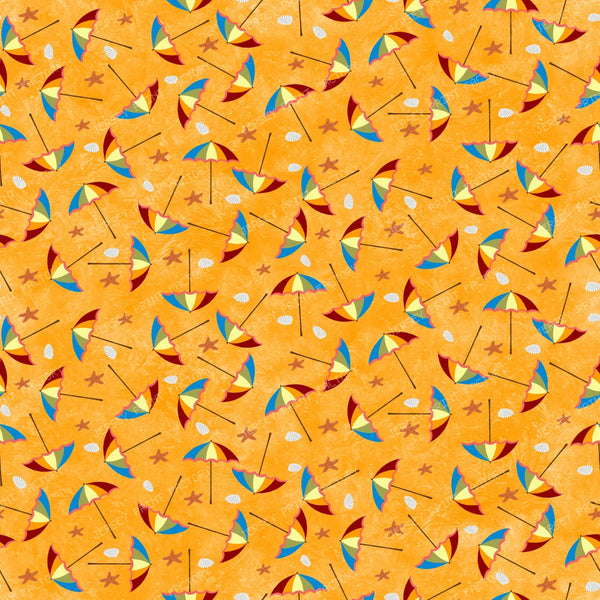 Ditzy Beach Umbrellas on Orange