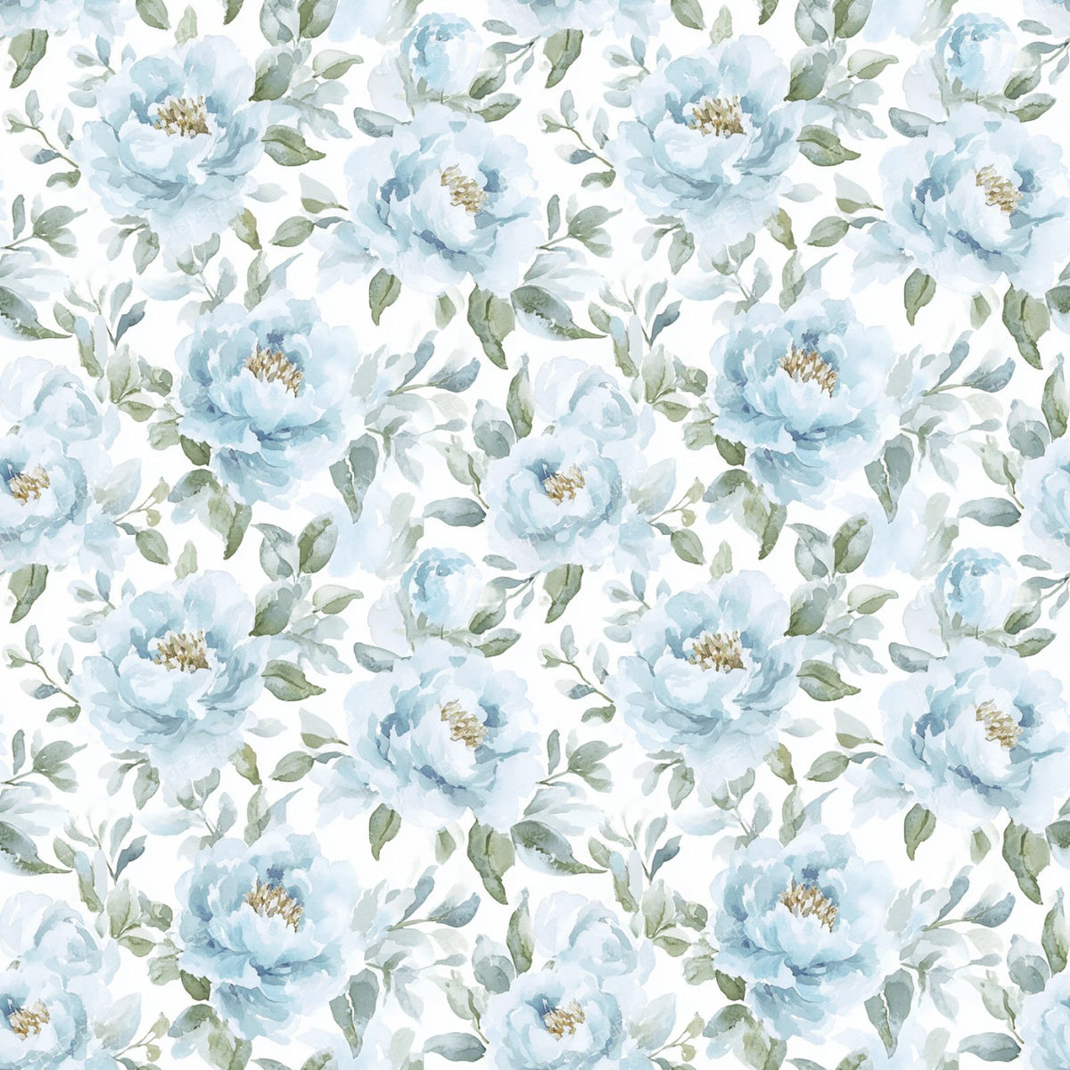 Blue Roses, Blue Flowers, Floral Pattern, Greenery