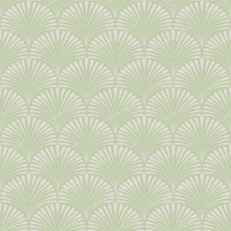 Eloise   Hand Drawn Scallop   Small   Cream & Blue — Spring Green & Cream