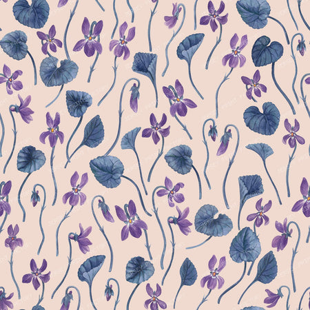 Watercolor violets on honey dew — on pink