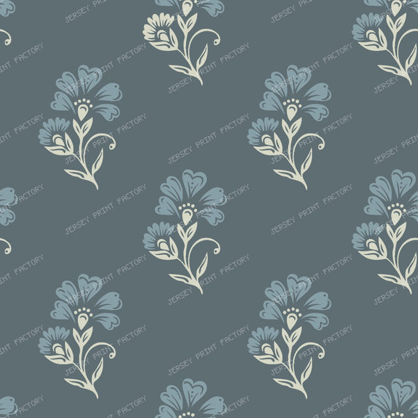 Beatrice   3 Colour Block Print Floral   Teal