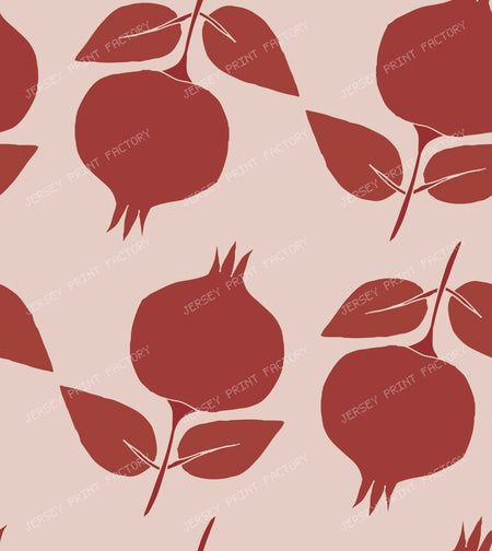 Pomegranate Orchard Rows Large — Red on red bright