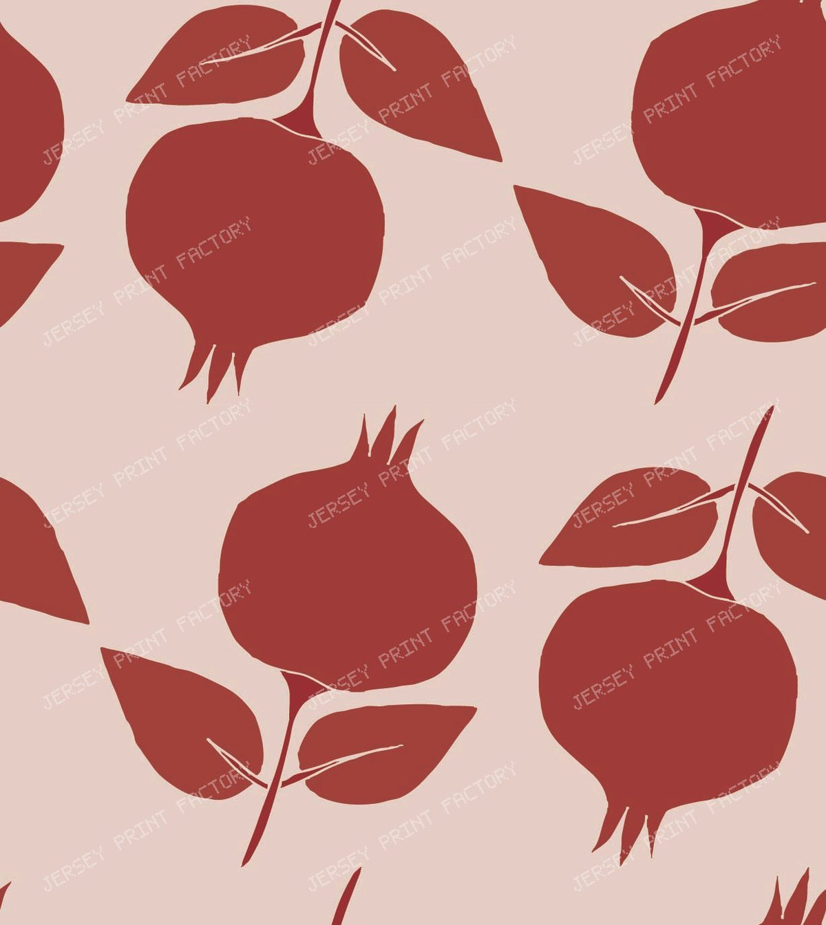 Pomegranate Orchard Rows Large — Red on red bright