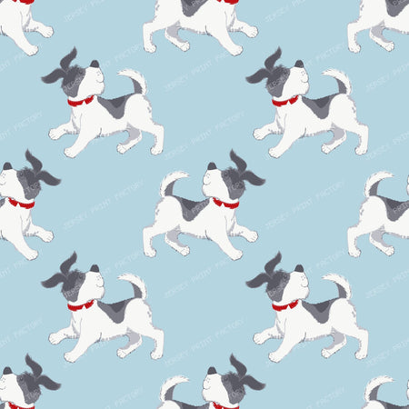 Dog Pattern, Cute Dog, Little Dog, Puppy, Pet — Blue